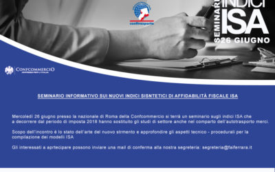 SEMINARIO NUOVI INDICI ISA (ex studi di settore)