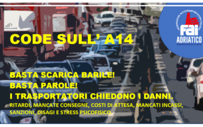 CODE SULL’ A14. BASTA SCARICA BARILE! BASTA PAROLE! ORA CHIEDIAMO I DANNI.